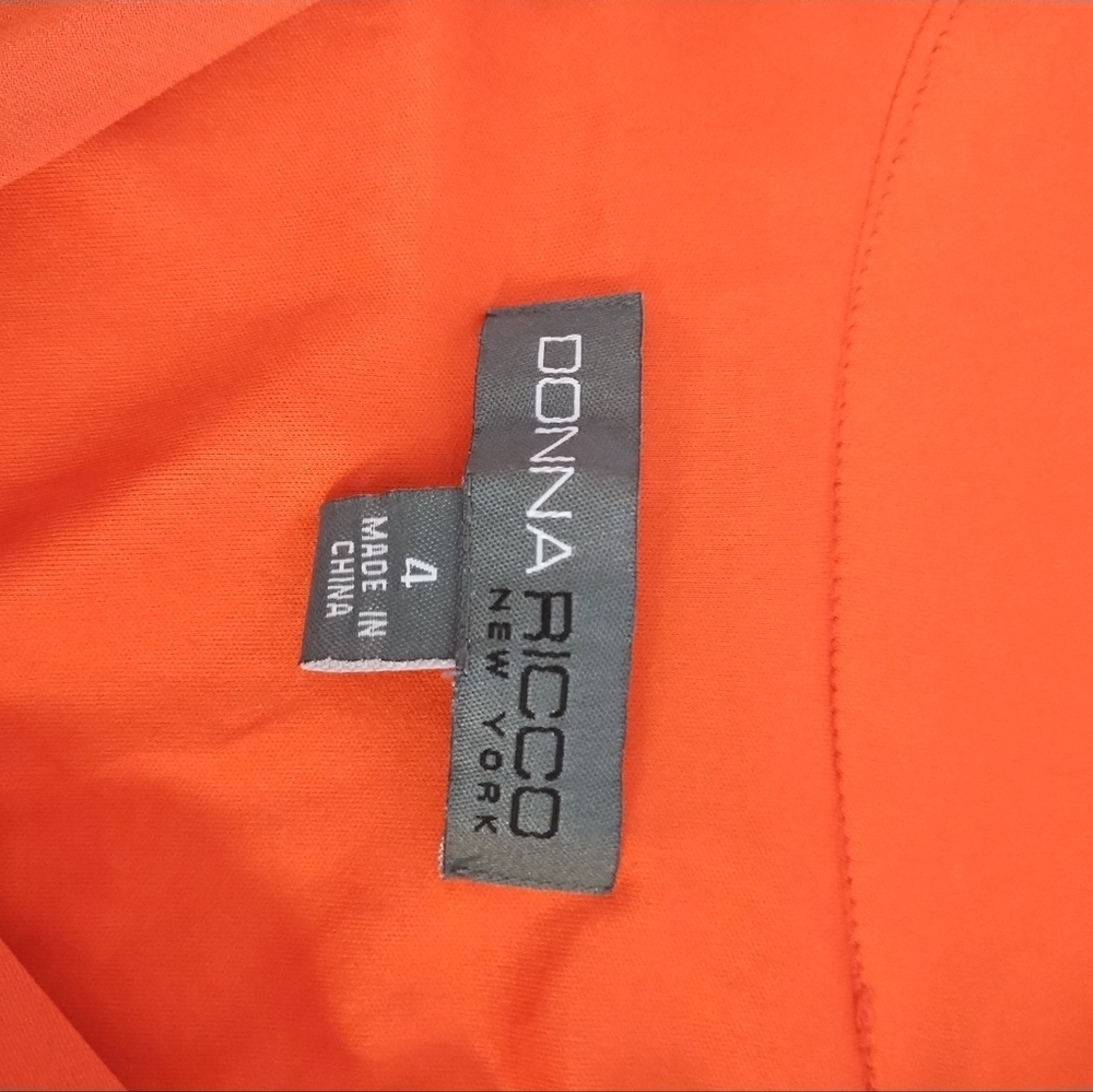 Donna Ricco orange dress Donna Ricco Twist Front Jersey Sheath Dress - Picture 3 of 5
